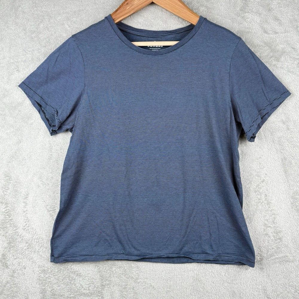 Bombas Shirt Mens XL Navy Stripe Short Sleeve 100% Peruvian Pima Cotton Casual